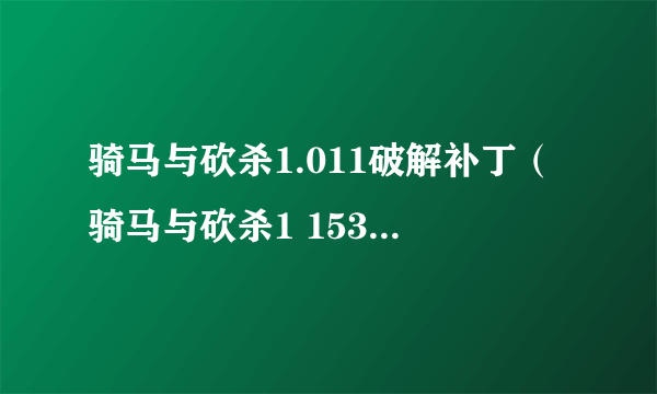 骑马与砍杀1.011破解补丁（骑马与砍杀1 153破解补丁）