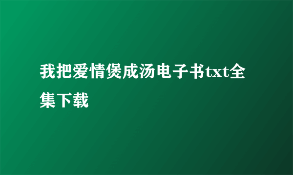 我把爱情煲成汤电子书txt全集下载