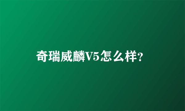 奇瑞威麟V5怎么样？