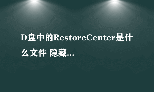 D盘中的RestoreCenter是什么文件 隐藏的 可以删除不