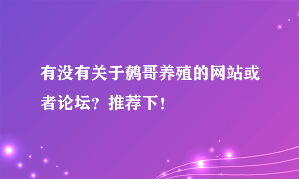 有没有关于鹩哥养殖的网站或者论坛？推荐下！