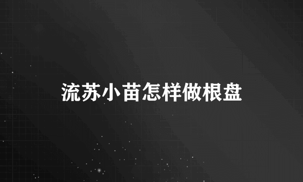 流苏小苗怎样做根盘