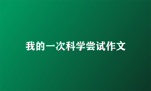 我的一次科学尝试作文