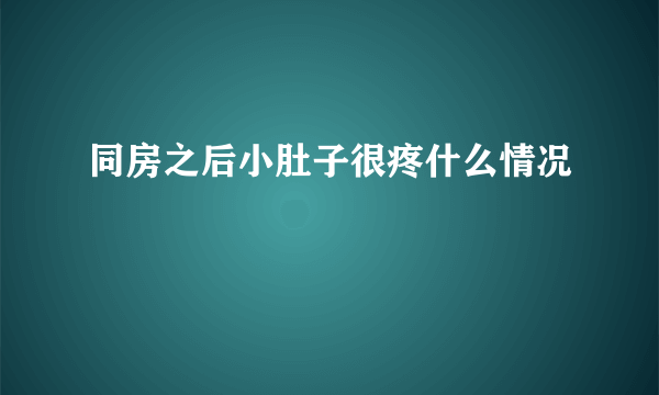 同房之后小肚子很疼什么情况