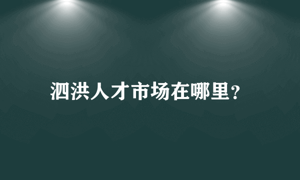 泗洪人才市场在哪里？