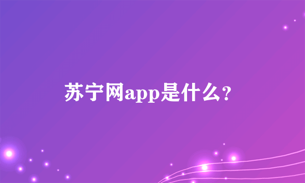 苏宁网app是什么？