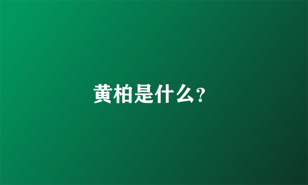 黄柏是什么？