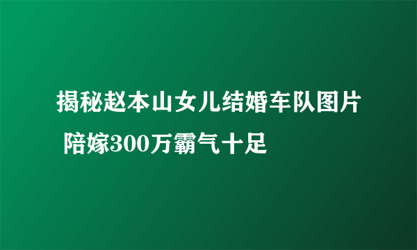 揭秘赵本山女儿结婚车队图片 陪嫁300万霸气十足