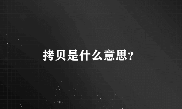 拷贝是什么意思？