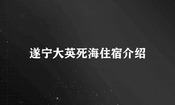 遂宁大英死海住宿介绍