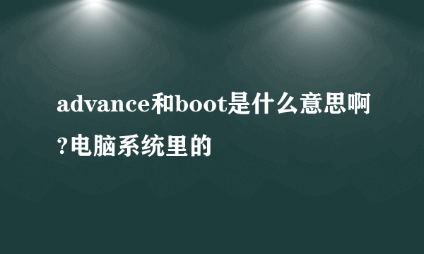 advance和boot是什么意思啊?电脑系统里的