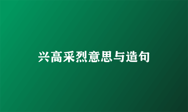 兴高采烈意思与造句