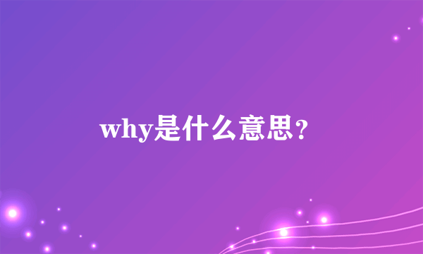 why是什么意思？