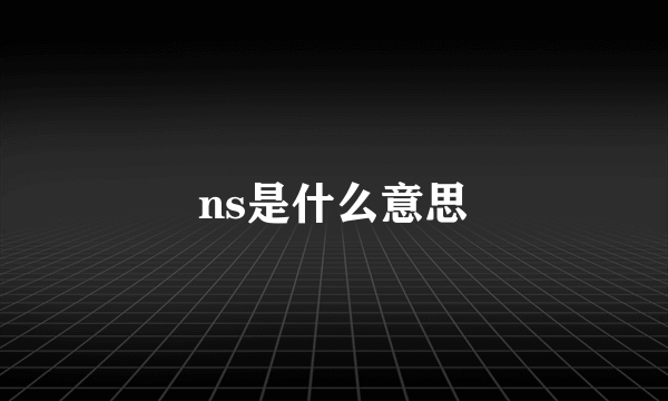 ns是什么意思