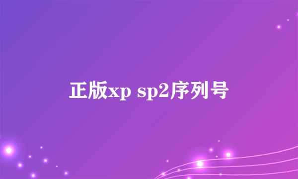 正版xp sp2序列号