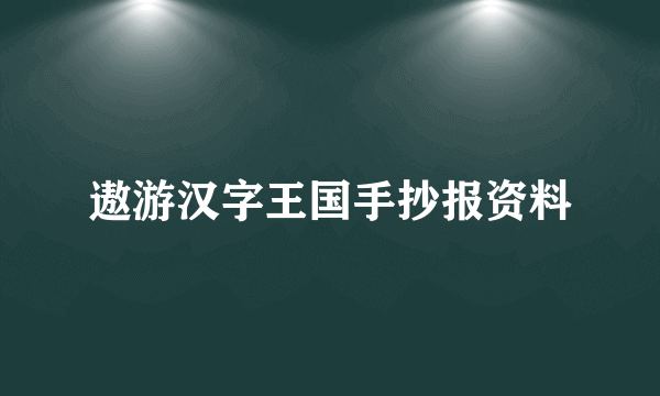 遨游汉字王国手抄报资料