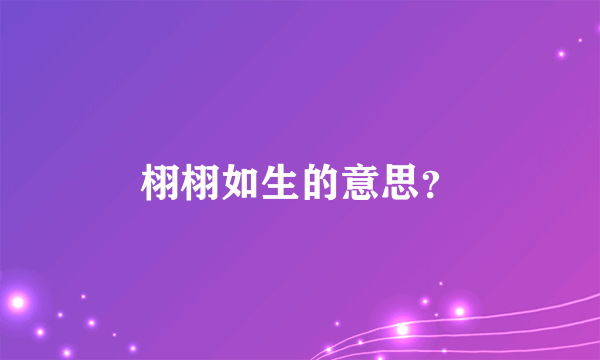 栩栩如生的意思？