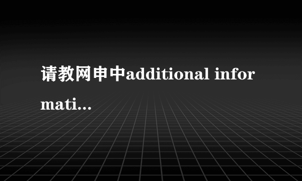 请教网申中additional information应该讲些什么