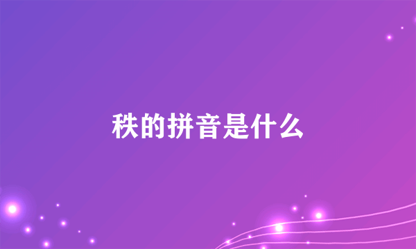 秩的拼音是什么