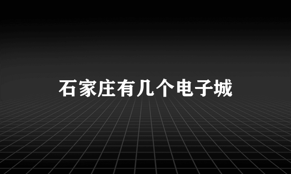 石家庄有几个电子城