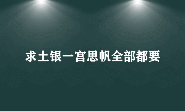 求土银一宫思帆全部都要