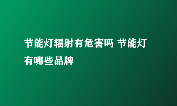 节能灯辐射有危害吗 节能灯有哪些品牌