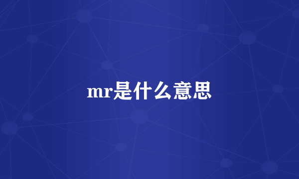 mr是什么意思