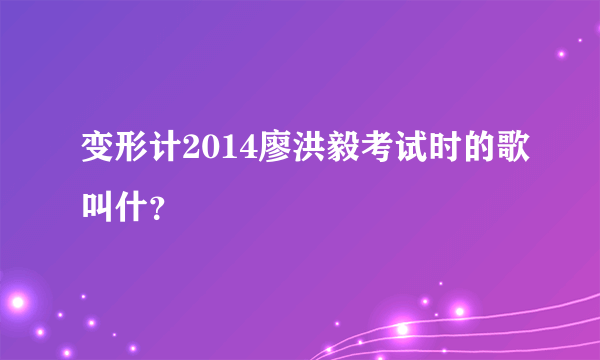 变形计2014廖洪毅考试时的歌叫什？