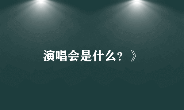 演唱会是什么？》