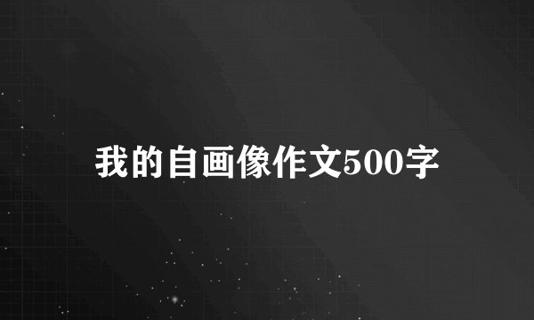 我的自画像作文500字