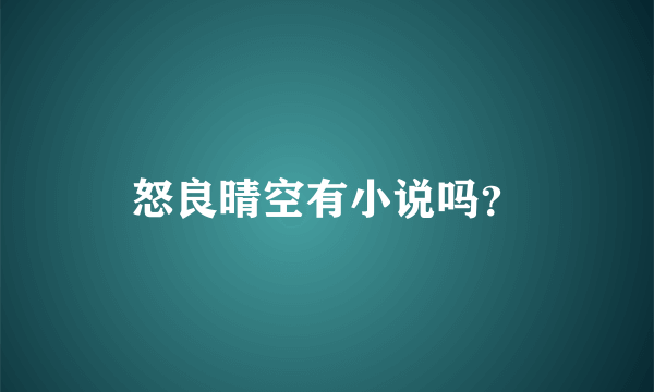 怒良晴空有小说吗？