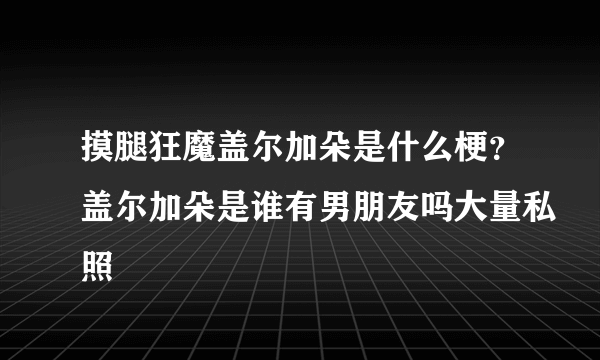 摸腿狂魔盖尔加朵是什么梗？盖尔加朵是谁有男朋友吗大量私照