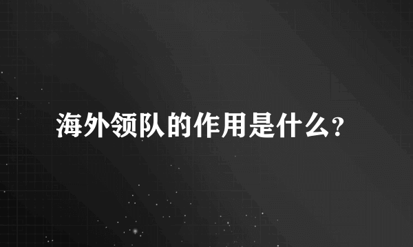 海外领队的作用是什么？