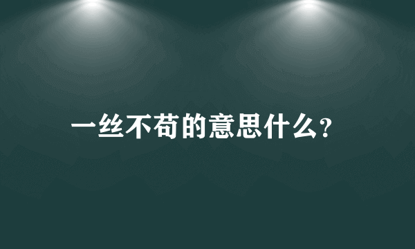 一丝不苟的意思什么？