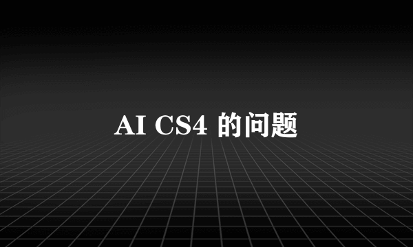 AI CS4 的问题