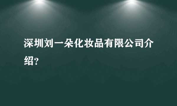 深圳刘一朵化妆品有限公司介绍？