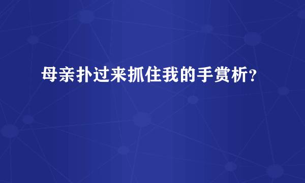 母亲扑过来抓住我的手赏析？