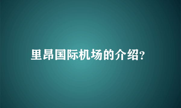 里昂国际机场的介绍？