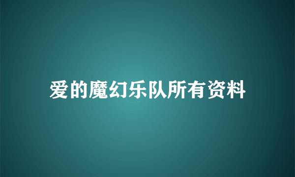 爱的魔幻乐队所有资料