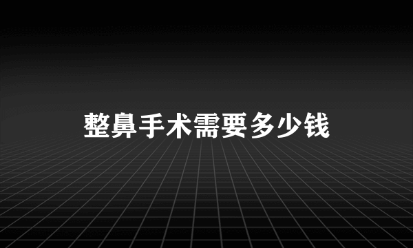 整鼻手术需要多少钱