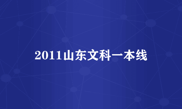 2011山东文科一本线