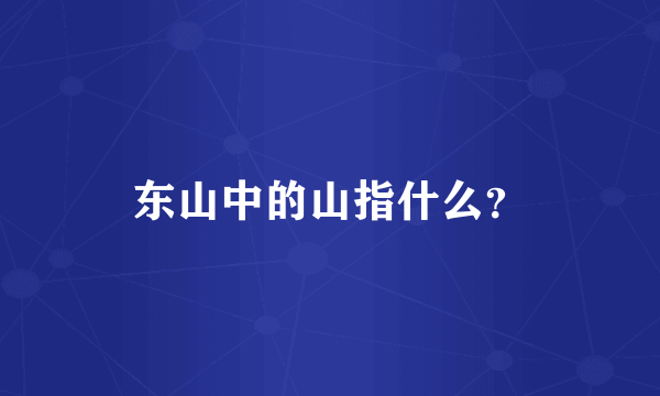 东山中的山指什么？