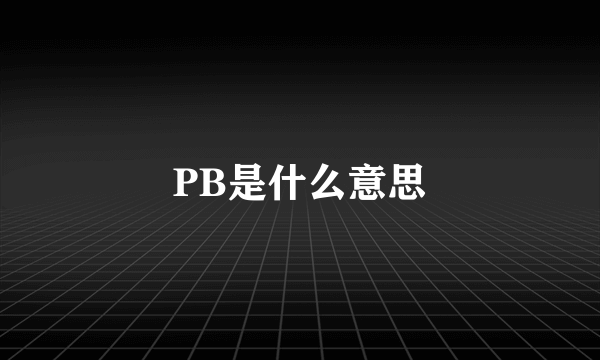 PB是什么意思