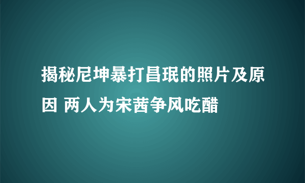 揭秘尼坤暴打昌珉的照片及原因 两人为宋茜争风吃醋