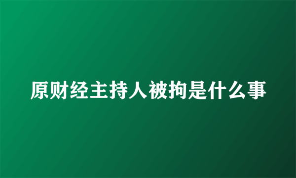 原财经主持人被拘是什么事