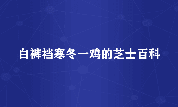 白裤裆寒冬一鸡的芝士百科