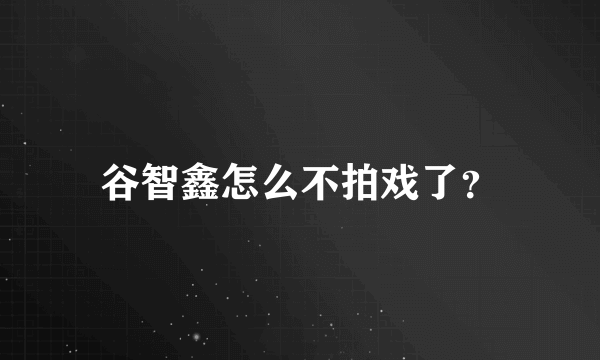 谷智鑫怎么不拍戏了？