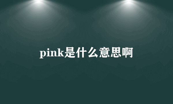 pink是什么意思啊