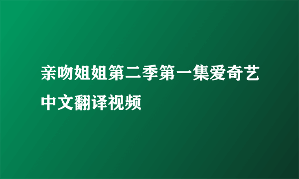 亲吻姐姐第二季第一集爱奇艺中文翻译视频