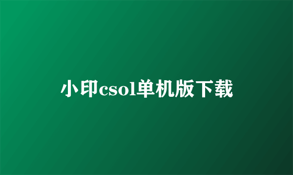 小印csol单机版下载